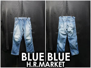 BLUEBLUE/H.R.MARKET ライトオンスデニム ペインターパンツ ビンテージ加工 3/L ジーンズ ブルーブルー ハリウッドランチマーケット ワーク