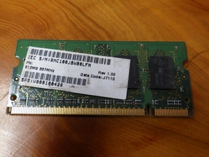 ノート用 追加メモリー 512MB PC2-5300S-555-12-A3