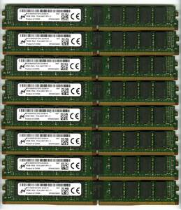 【RDIMM】DDR4-2400、ECC Registered、16GBの8枚セットで128GB、中古 　micron vlp reg サーバー用　Z440で動作確認済み　1647-2