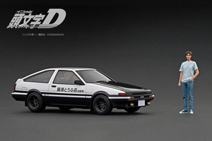 WEB限定 イグニッションモデル IG2867 1/18 INITIAL D Toyota Sprinter Trueno 3Dr GT Apex (AE86) White/Black With Mr.Takumi Fujiwara