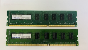 I.O DATA PC3-12800U 4GB 2枚組 1セット 8GB DDR3 デスクトップ用 メモリ ECC無し DDR3-1600 4GB 2枚で 8GB DDR3 DESKTOP RAM