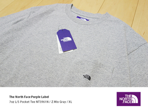 ◆ 美中古 XL THE NORTH FACE PURPLE LABEL 7oz L/S Pocket Tee GRAY NT3961N ◆ ノースフェイス パープル レーベル ロン T シャツ 長袖 灰