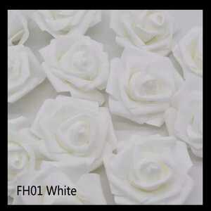 【ホワイト】バラ6cm3個セット 造花 インテリア フラワーアレンジメント 材料 薔薇　良品専科フラワー