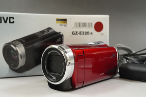 1円~【600】JVCケンウッド　ビデオカメラ　GZ-E320　／LENDS　KONICA MINOLTA HD LENS　40xOPTICALZOOM　f=2.9-116mm　1:1.8