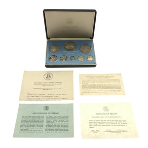 【FRANKLIN MINT】1975年度べリーゼ・トラディショナル・プルーフ・セット コイン8枚セット COINAGE OF BELIZE 外貨 コレクション M749