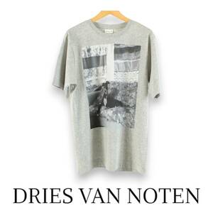 ドリス ヴァン ノッテン　デジタルフォトプリント Tシャツ　ARROW ON THE FLOWER COUCH　2022SS　グレー杢　M　DRIES VAN NOTEN