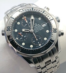 1円～ 【OH済 仕上げ済】 OMEGA オメガ シーマスター プロフェッショナル 300 ダイバー クロノグラフ 2598.80 自動巻き ブルー