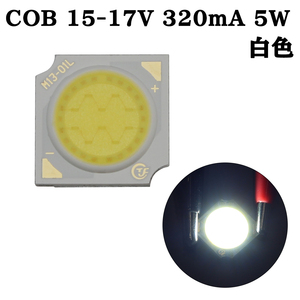 COB LED チップオンボード 面発光 広範囲照射 15-17V 320mA 5W 6000-6500K 110-120lm 80Ra 1313 白色