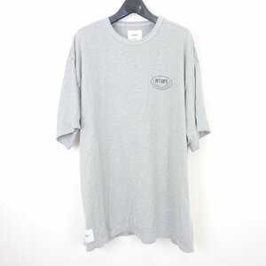 21AW WTAPS ダブルタップス ACADEMY SS /COTTON メンズ トップス 半袖プリント ロゴ コットン Tシャツ GRAY XL