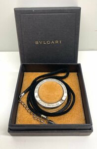 BVLGARI ブルガリ キーリング シルバー SV925 ペンダントトップ ネックレストップ 革ひも ネックレス 箱付き