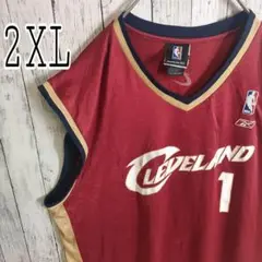 【NBA】 ゲームシャツ 2XL キャブス #1 スミス リーボック 赤