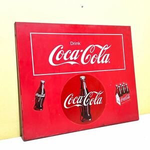 #K6B ヴィンテージ コカコーラ 70〜80年代 看板 昭和レトロ 当時物 瓶コーラデザイン アンティーク 雑貨 インテリア 装飾品 Coca-Cola