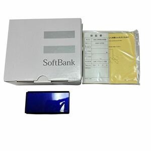 【1円スタート】　未使用 SoftBank 740SC ブルー ガラケー 携帯電話 折りたたみ携帯 3G プリペイド 青
