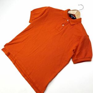 ラルフローレン ポロスポーツ ☆ POLO SPORTS Ralph Lauren 鹿の子 ポロシャツ オレンジ メンズ L 美品 春夏 カラーリング◎ ■DG130