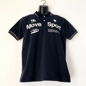 DESCENTE MOVE SPORT/デサントムーブスポーツ☆半袖☆ポロシャツ☆ストレッチ/トップス/ジャケット/ジャージ/ゴルフウェア/紺/L