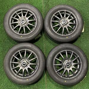 AE532-403 ★新品★ブリヂストンNEXTRY 155/65R13 73S 社外ホイール TEAD 13x4.00B +45 PCD100 4穴 【4本】 ココア ラパン 等 1円スタート