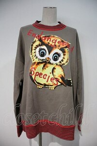 【USED】Vivienne Westwood / ENDANGERED SPECIES OWLスウェット 46 グレーX赤 【中古】 I-24-02-09-021-to-HD-ZI