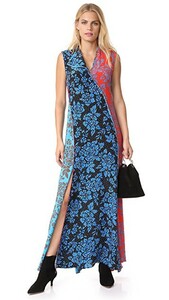 新品 送料無料US6/JP11号ダイアンフォンファステンバーグDiane von Furstenberg Sleeveless Paneled Floral Silk Maxi Dress