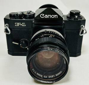 【MIA11207SH】1円スタート CANON キャノン フィルムカメラ F-1 219665 動作未確認 レンズ付き 当時物 長期保管品 現状品