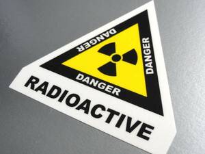 ▲放射能マークステッカー typeB 7.5cmサイズ▲RADIO ACTIVE 危険 標識 DANGER 屋外耐候耐水シール 反原発 放射線 原子力発電 即買