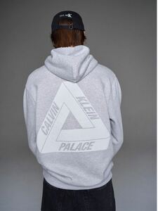 新品未使用 Lサイズ CK1 PALACE Calvin Klein カルバンクライン パレス スケートボード グレー GREY フーディー パーカー