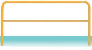 鉄製車止め ゲートタイプ 横桟付 直径60.5mm×厚2.8mm×幅2000mm×高さ650mm 固定式 格安 DIY 送料無料