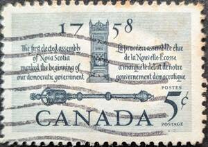 【外国切手】 カナダ 1958年10月02日 発行 初代議会創設200周年 消印付き