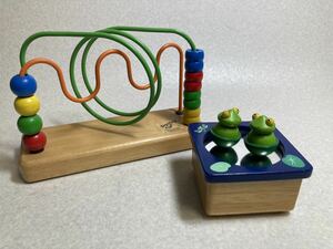 ボーネルランド購入　【ルーピングプリズル】と【カエルのオルゴール】セット出品です　知育玩具　木のおもちゃ