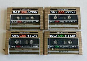[W3665] TDK SA-X 4点セット / 未使用カセットテープ スーパーアビリン AVILYN ハイポジション SA-C60×3 SA-C90×1 未開封 現状品
