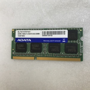 ADATA PC3-12800S 8GB DDR3-1600 8GB DDR3ノートパソコン用メモリ 204ピン ECC無し DDR3 LAPTOP RAM メモリ 中古動作品