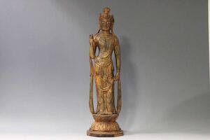 【英】B147 時代 銅観音 H60.5㎝ 仏教美術 中国 朝鮮 日本 銅製 銅器 佛像 置物 骨董品 美術品 古美術 時代品 古玩