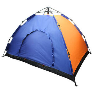 ワンタッチ式 ドーム型 テント 2人から3人用 オレンジ×ブルー ワンタッチテント ドームテント 簡易テント