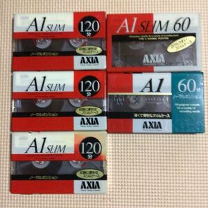 AXIA A1 120x3【長時間録音】.60x2 ノーマルポジション カセットテープ5本セット【未開封新品】★