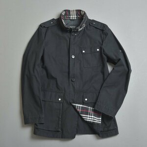 BURBERRY バーバリー ブラック レーベル M65 ジャケット L チェック コットン 黒 フード コート アウター M-65 ミリタリー 服 Ma.k/a.a