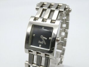 1円◆稼働◆ D＆Ｇ ブラック クオーツ レディース 腕時計 M18708