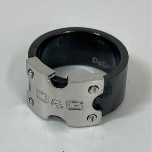 【K0330】D&G DOLCE&GABBANA ドルガバ ドルチェ&ガッバーナ プレートリング リング 指輪 シルバー系 約22号