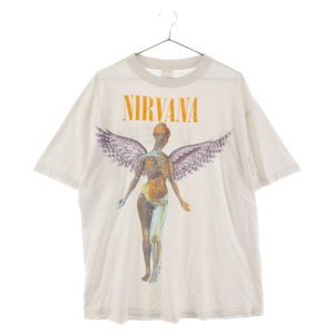 VINTAGE ヴィンテージ 90s VINTAGE ヴィンテージ NIRVANA IN UTERO ニルヴァーナ イン ユーテロ プリント 半袖Tシャツ カットソー ホワイト