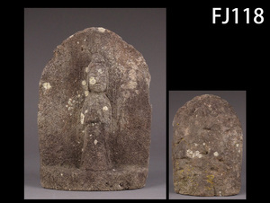 FJ118☆江戸時代 女神 立像 石仏 重量約6,645g/仏教美術 民仏 地蔵 