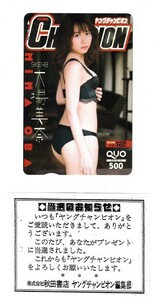 ■H14 SKE48 大場美奈 ヤングチャンピオン QUOカード500円 当選通知書付 1