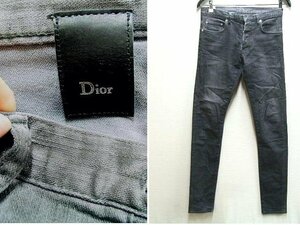 即決[W28]Dior Homme 10SS クリス期 グレー ストレッチ スキニー スリム デニム 0E31J2751476 パンツ■6020