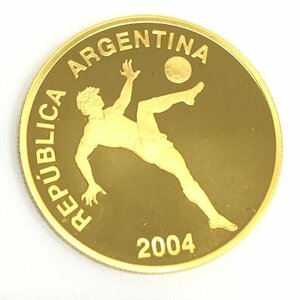 K24　アルゼンチン　FIFAワールドカップ　10ペソ金貨　総重量6.8g【CDBD7040】