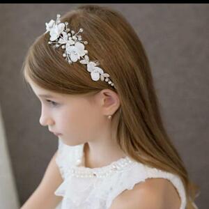 ヘアアクセサリー ヘッドドレス 髪飾り 結婚式 発表会 女の子 花柄ティアラ