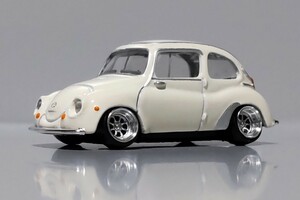 希少 1/64 絶版 名車コレクション スバル 360 デラックス K111 改 深リム ワタナベ シャコタン カスタム 改造 サブロク 軽四 軽自動車 旧車