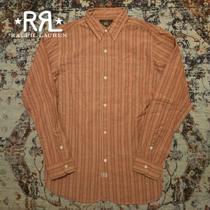 【秀逸】 RRL Native Striped Work Shirt 【S】 ネイティブ ストライプ ワークシャツ 2014年傑作品 チンストラップ 総柄 Ralph Lauren 