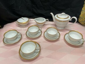 Fe-051.Noritake ノリタケ旧刻印・リッチモンド・ ティーセット・未使用・中古美品・東海銀行100周年記念の刻印あり