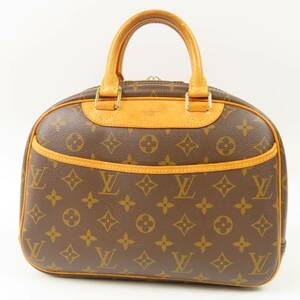 79159LOUIS VUITTON ルイヴィトン 中美品 トゥルーヴィル ヴィンテージ モノグラム ハンドバッグ PVC ヌメ革 ブラウン レディース