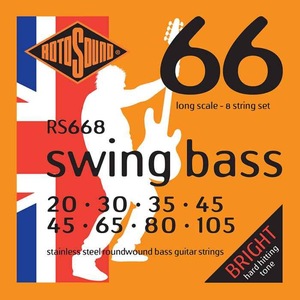 ロトサウンド 8弦ベース弦 1セット RS668 SWING BASS 66 8-STRING STANDARD 20-105 8弦ベース用 エレキベース弦 ROTOSOUND