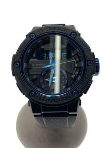 CASIO◆ソーラー腕時計・G-SHOCK/デジアナ/BLU/BLK