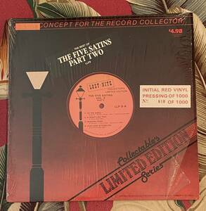 The Five Satins Limited Edition Red Vinyl 10inch The Best Of The Five Satins Part Two.. Doo Wop ロカビリー