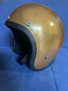 vintageビンテージ メタルフレークジェットヘルメット 56cm (検 Sシェル,アメリカ製,ハーレー,Buco,アーサーフルマー,bell